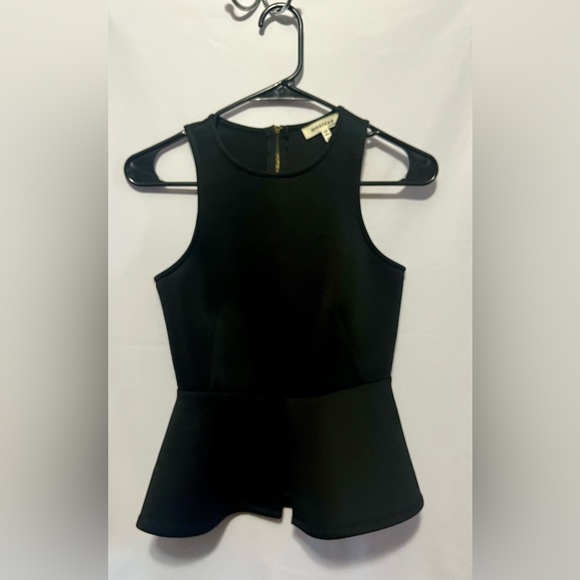 Monteau Tops - Monteau Black Peplum Top